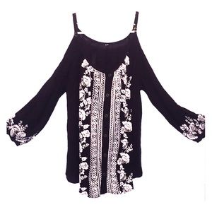 Black and white blouse